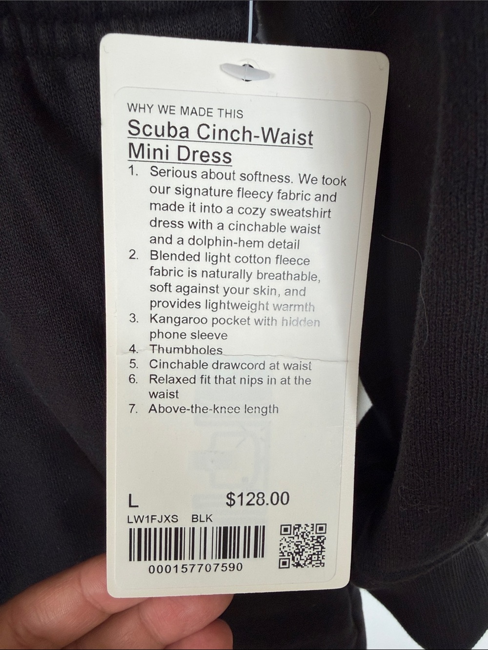 lululemon athletica Scuba Cinch-Waist Mini Dress - Black
